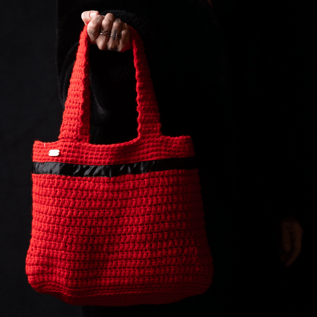 SAC À MAIN AU CROCHET ROUGE 
