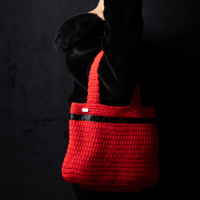 SAC À MAIN AU CROCHET ROUGE 