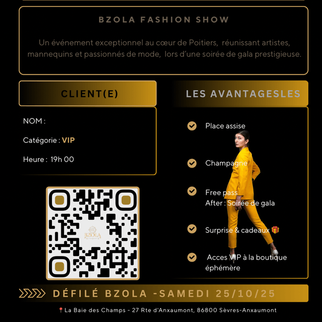 PASS VIP - DÉFILÉ BZOLA 