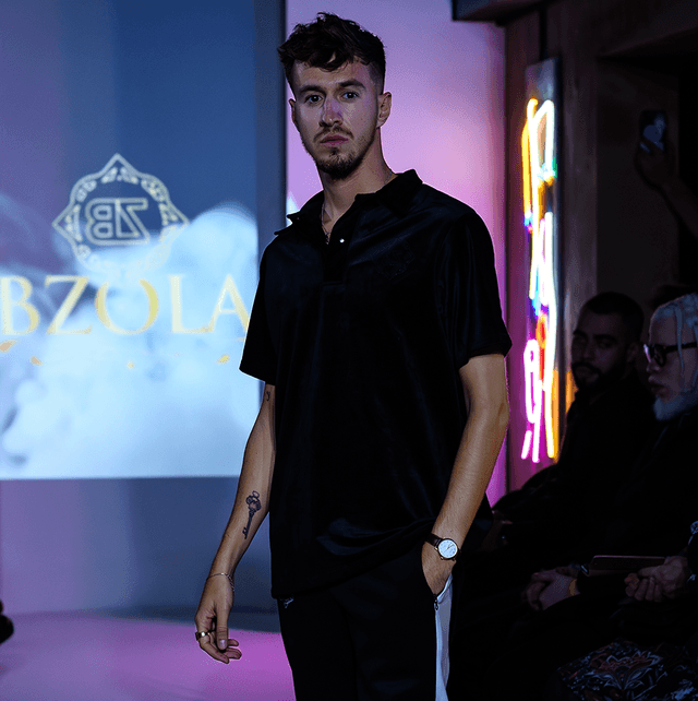 POLO BZOLA EN VELOURS NOIR 