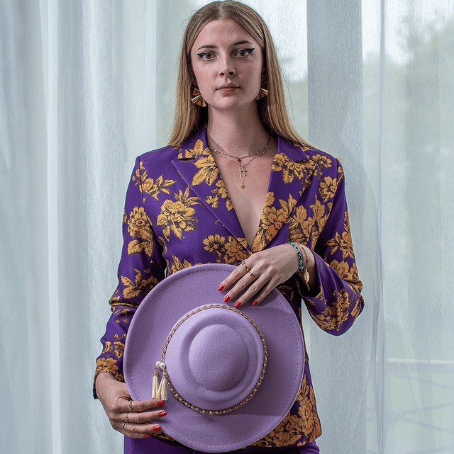 Costume en jacquard floral