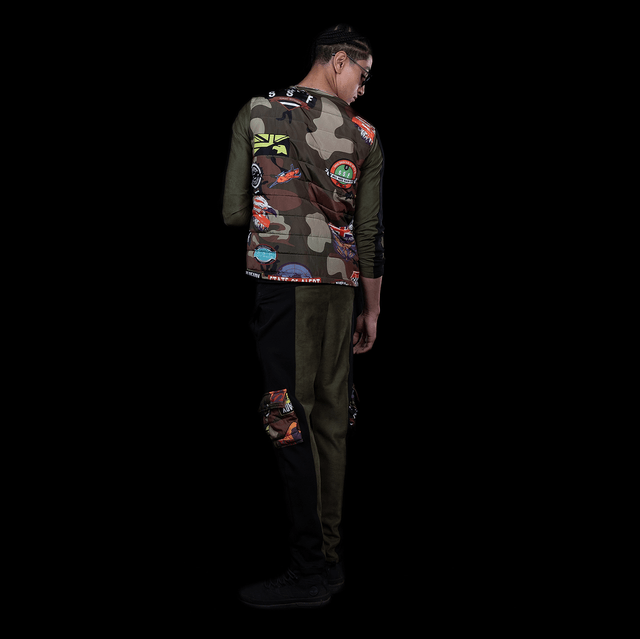 VESTE ET PANTALON BI-MATIÈRE  