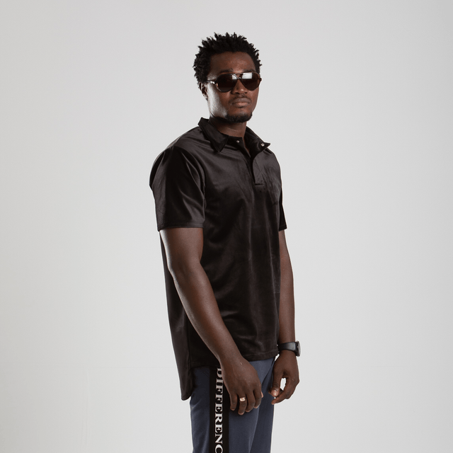 POLO BZOLA EN VELOURS NOIR 