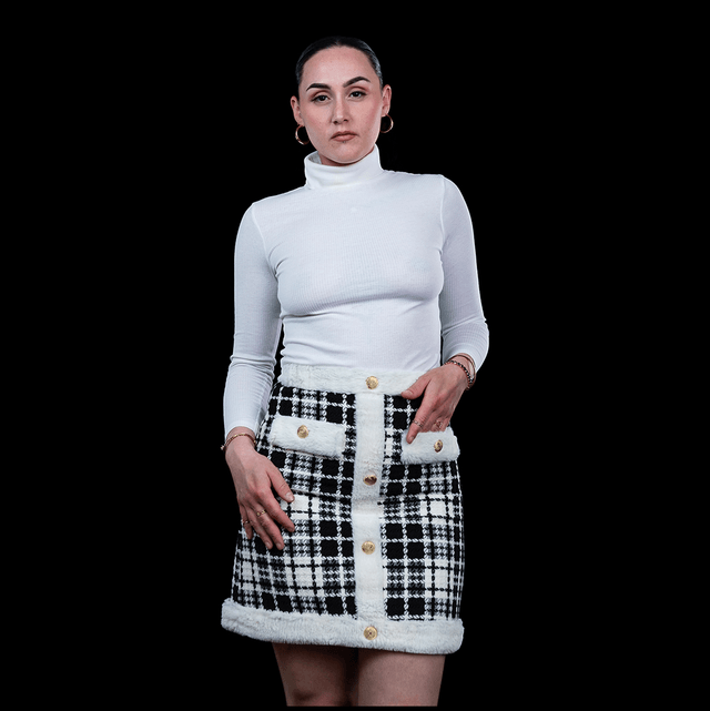 ENSEMBLE BLAZER ET JUPE À CARREAUX