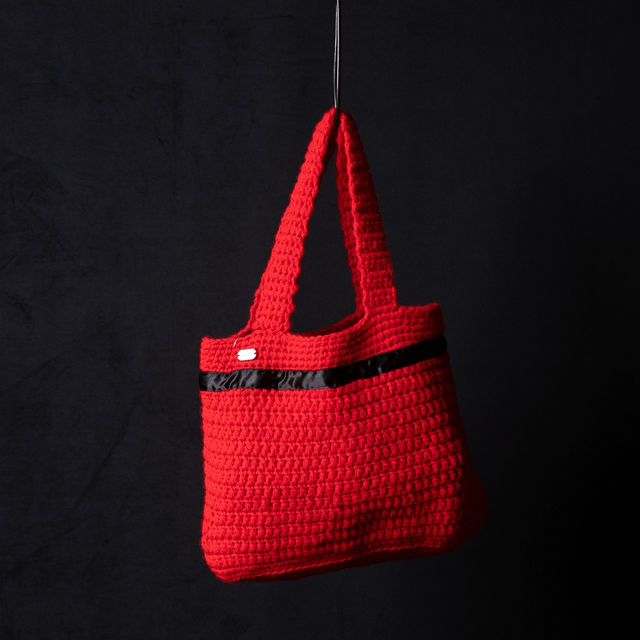 SAC À MAIN AU CROCHET ROUGE 