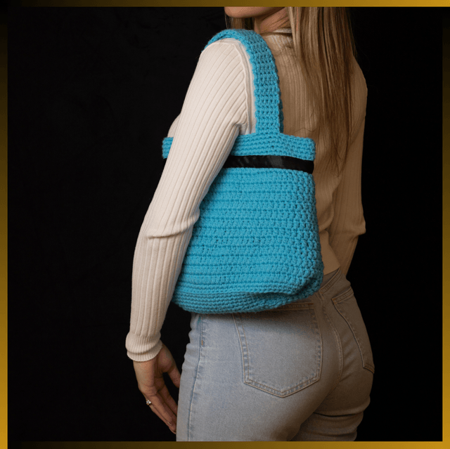 SAC À MAIN AU CROCHET BLEU 
