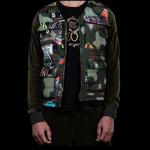 VESTE STYLE MILITAIRE EN VELOUS 