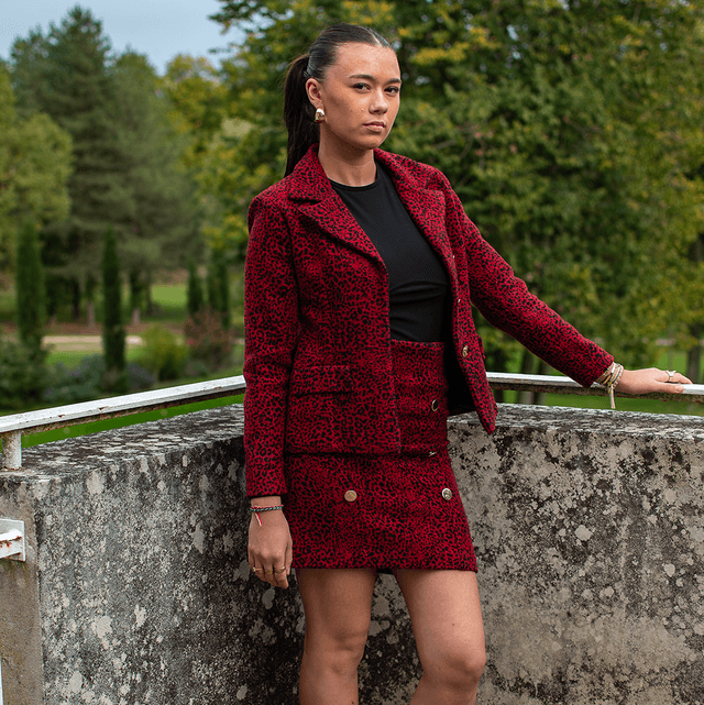 Veste et mini jupe en laine 