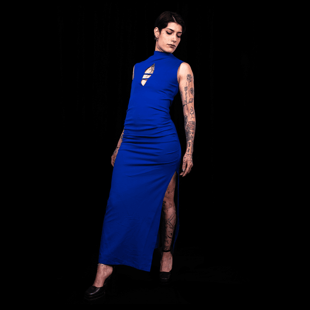 Robe longue de soirée fondue