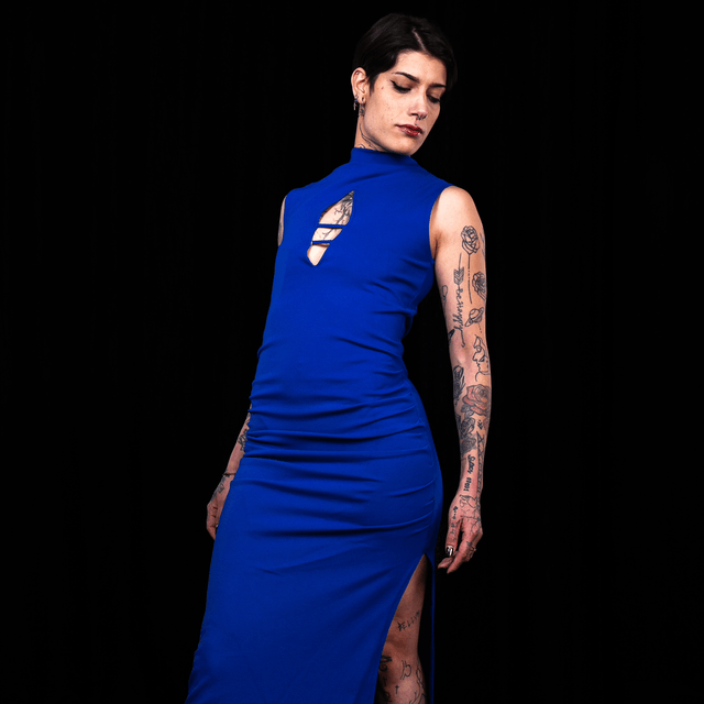 Robe longue de soirée fondue