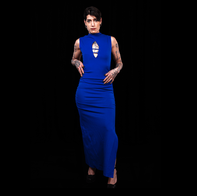 Robe longue de soirée fondue