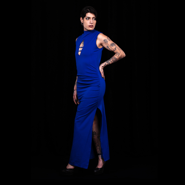 Robe longue de soirée fondue